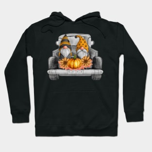 Autumn Gnomes in a Pickup Truck Hoodie